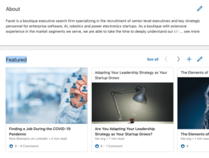 Image of a LinkedIn featured section