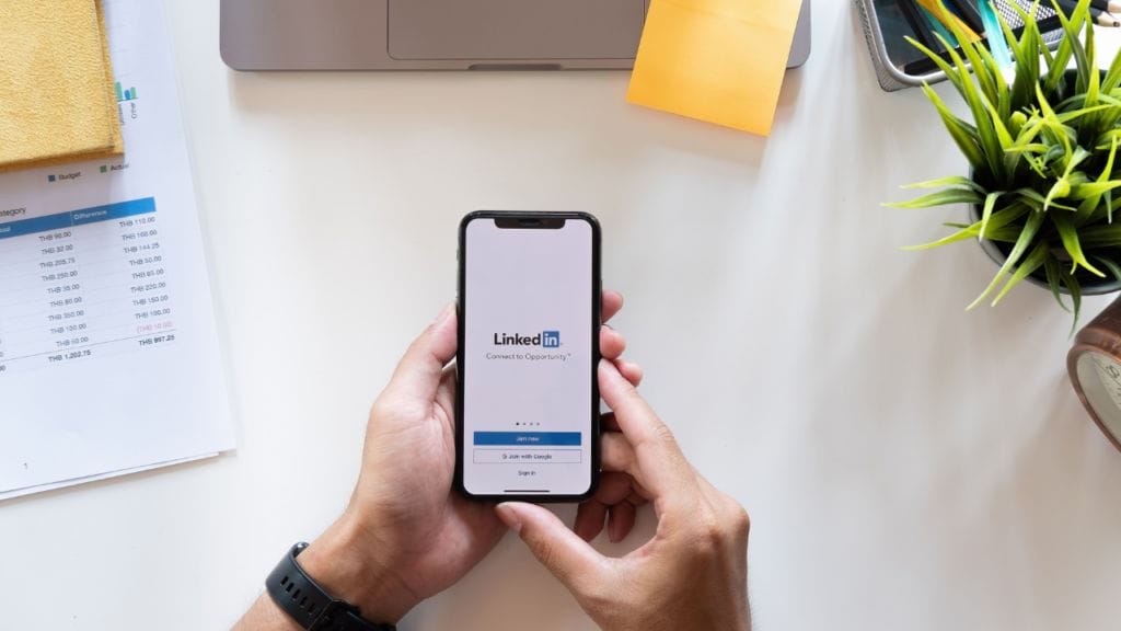 LinkedIn login on a cell phone