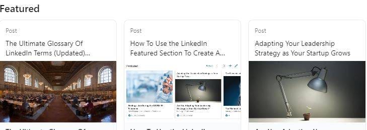 examples of best content to include in LinkedIn Featured Section